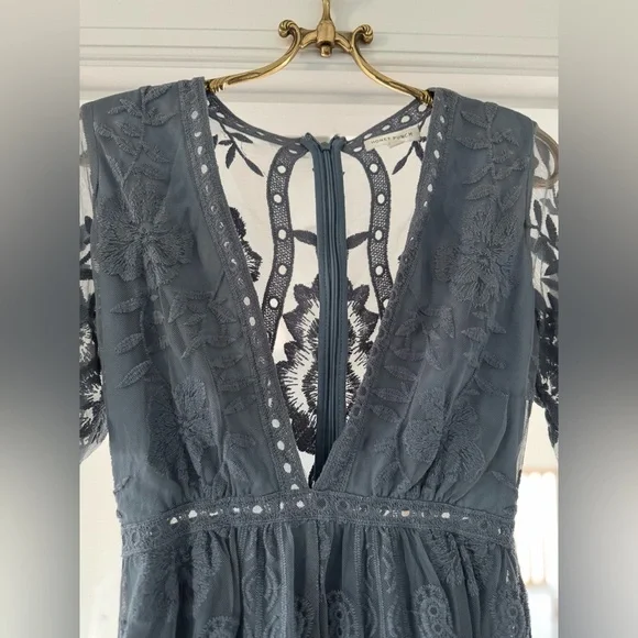 Mist blue lace romper by Honey punch - Picture 2 of 8